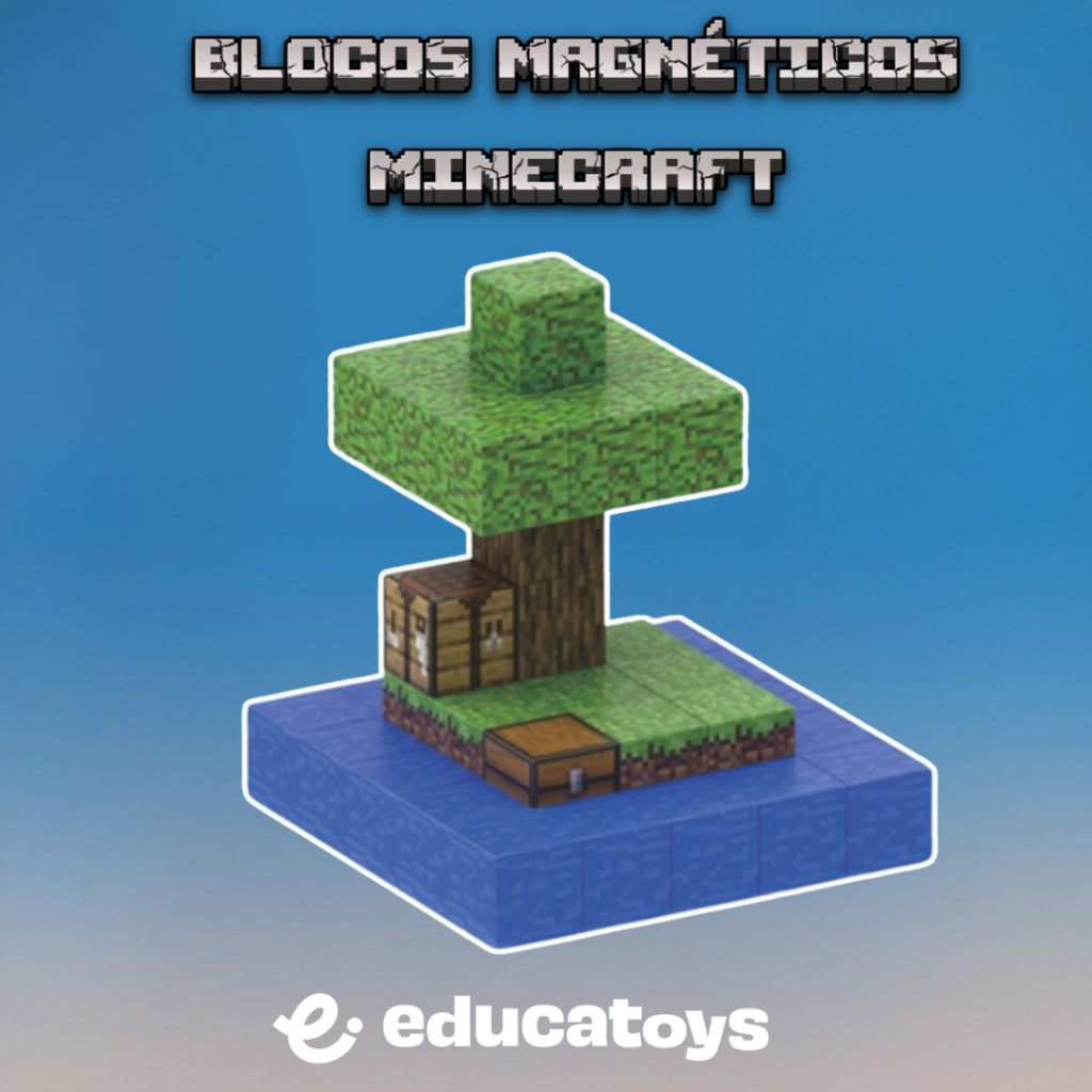 Ilha Flutuante (Ref. T038) - 38 PEÇAS - Blocos Magnéticos Minecraft