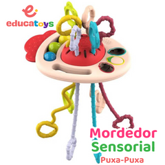 Brinquedo Sensorial Puxa-Puxa Mordedor Montessori