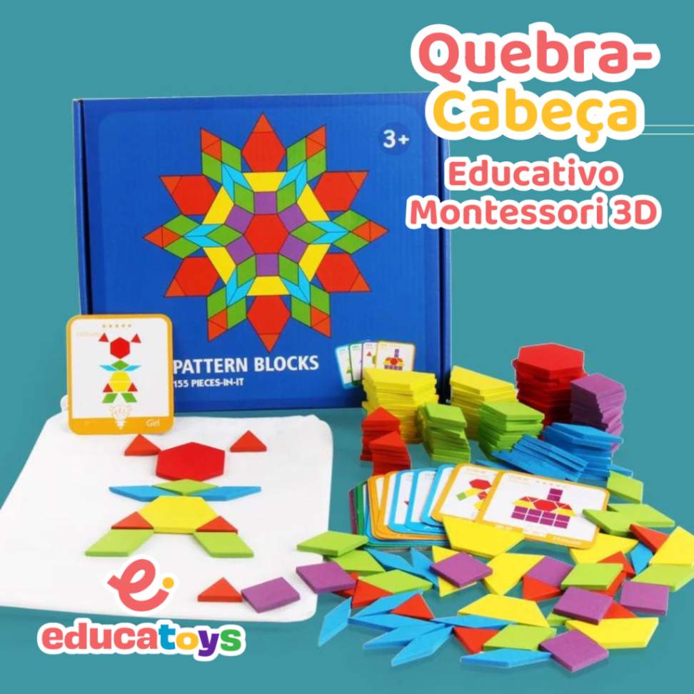 Quebra-Cabeça Educativo Montessori 3D