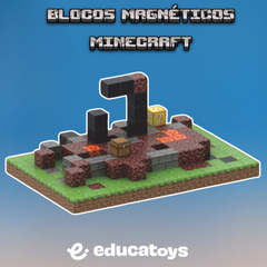 Fornalha Vulcânica (Ref. T055) - 190 PEÇAS - Blocos Magnéticos Minecraft