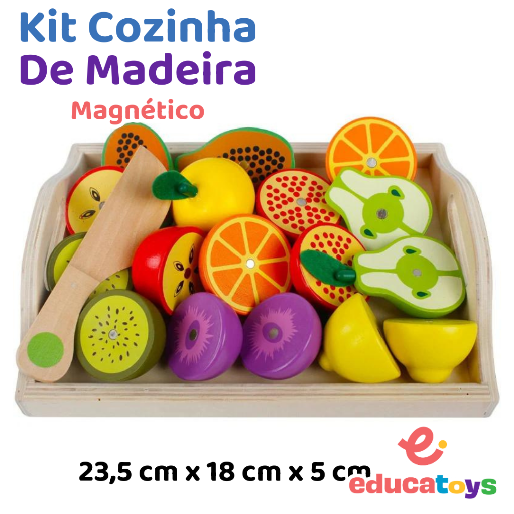 Kit Cozinha Montessori em madeira com ímã