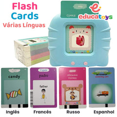 Flash Cards Multilíngue: Inglês, Russo, Espanhol ou Francês