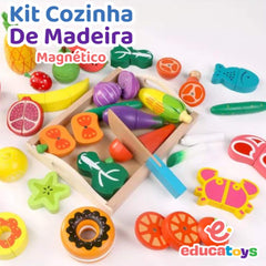 Kit Cozinha Montessori em madeira com ímã