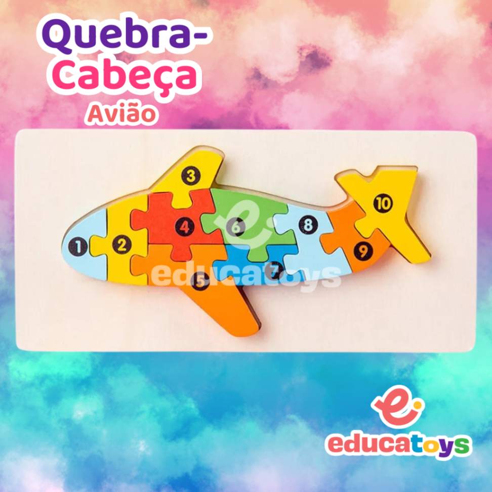 Quebra-Cabeça de Madeira Montessori Animais