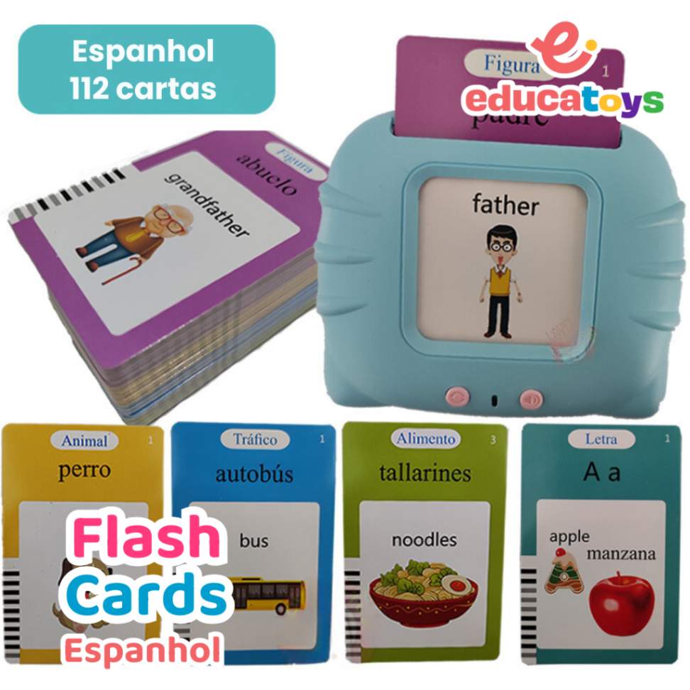 Flash Cards Multilíngue: Inglês, Russo, Espanhol ou Francês