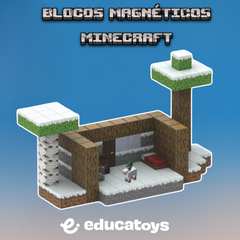 Refúgio de Inverno (Ref. T062) - 128 PEÇAS - Blocos Magnéticos Minecraft