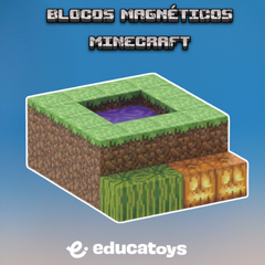 Campo de Abóbora (Ref. T044) -32 PEÇAS - Blocos Magnéticos Minecraft