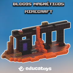 Refúgio Lava (Ref. T035) - 480 PEÇAS - Blocos Magnéticos Minecraft